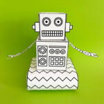 Free Printable 3D Build A Robot Craft   Pjs And Paint With Free Printable 3D Robot Template