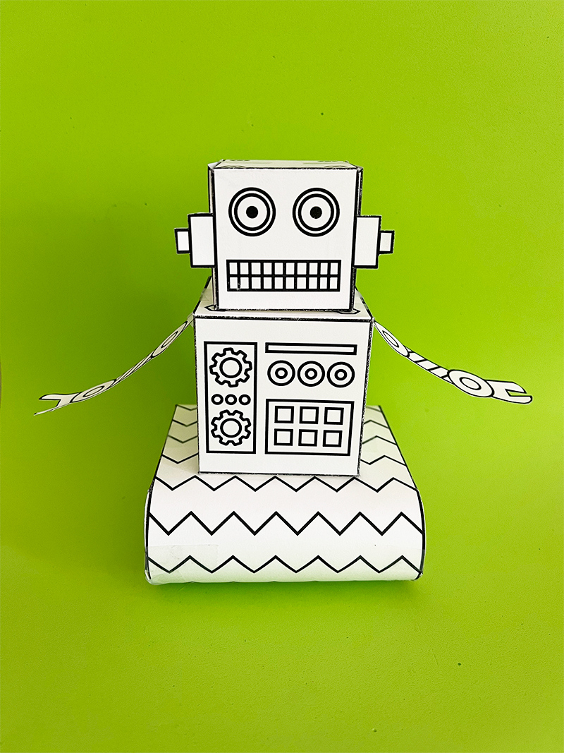 Free Printable 3D Build A Robot Craft - Pjs And Paint with Free Printable 3D Robot Template