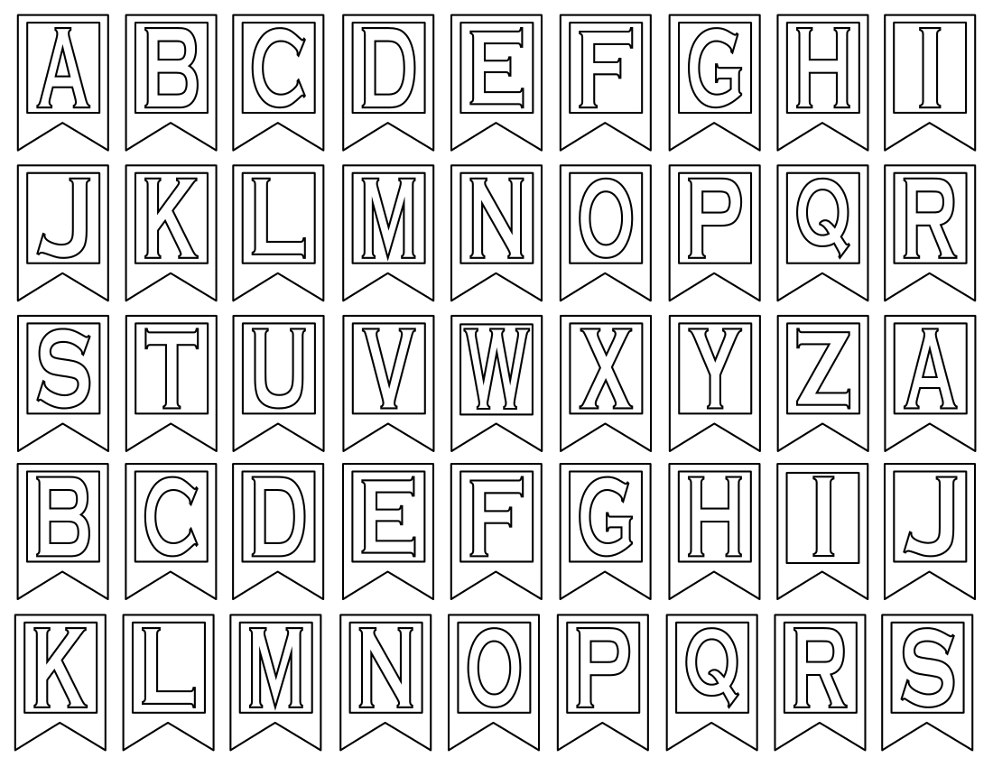 Free Printable Alphabet Letters | Banner Flag Letter Pdf Templates with regard to Free Printable Banner Letter Template