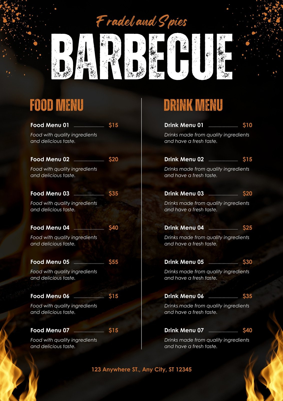 Free Printable And Customizable Bbq Menu Templates | Canva inside Free Printable Bbq Menu Template