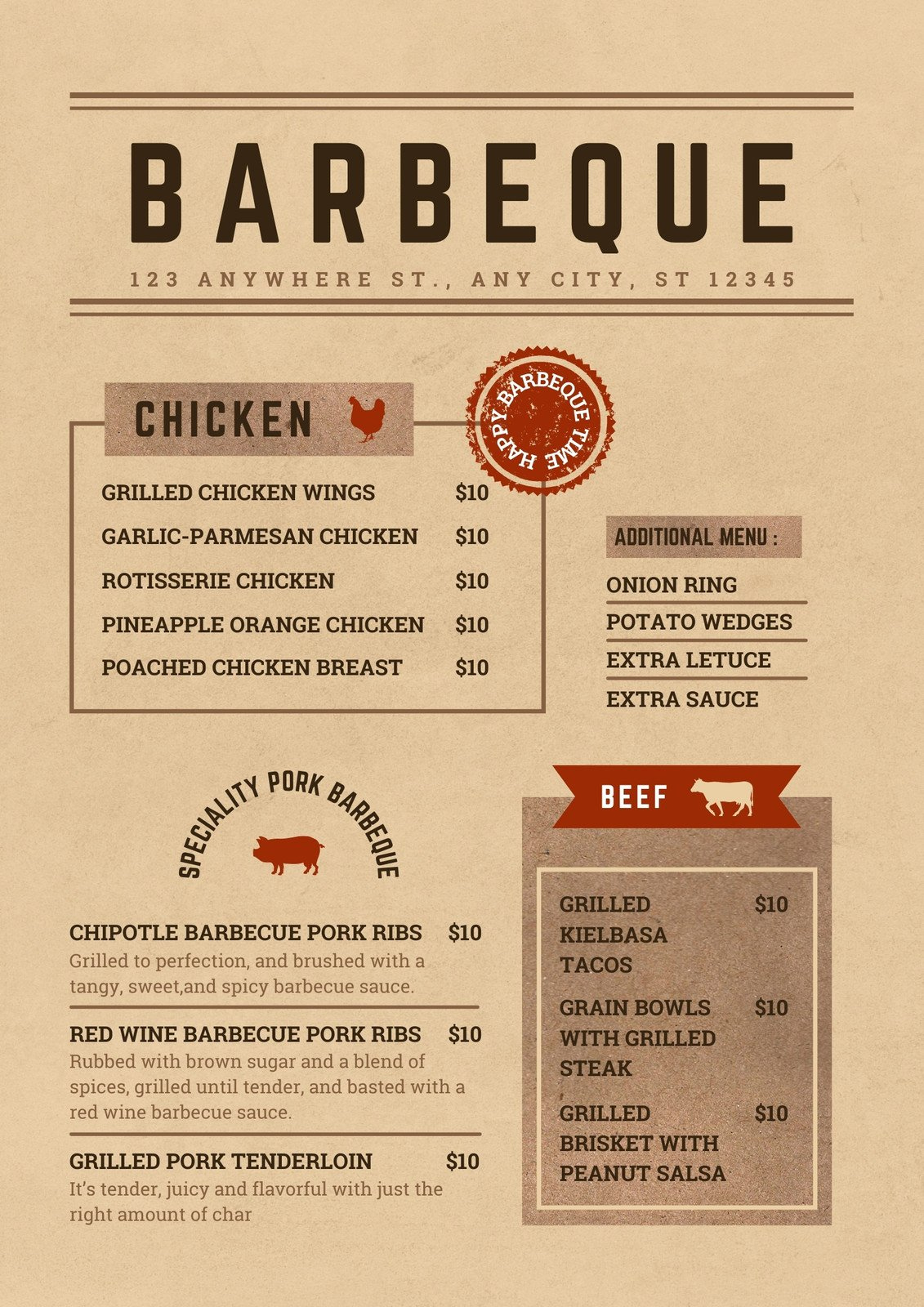 Free Printable And Customizable Bbq Menu Templates | Canva throughout Free Printable BBQ Menu Template