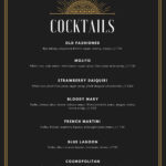 Free Printable And Customizable Cocktail Menu Templates | Canva Throughout Free Printable Cocktail Menu Template