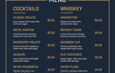 Free Printable And Customizable Cocktail Menu Templates | Canva with Free Printable Drink Menu Template