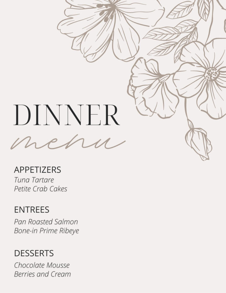 Free Printable Food Menu Template