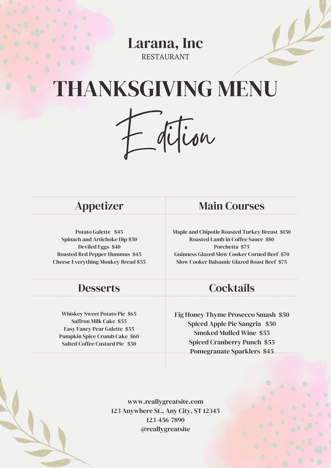 Free Printable And Customizable Dinner Party Menu Templates | Canva regarding Free Printable Dinner Party Menu Template