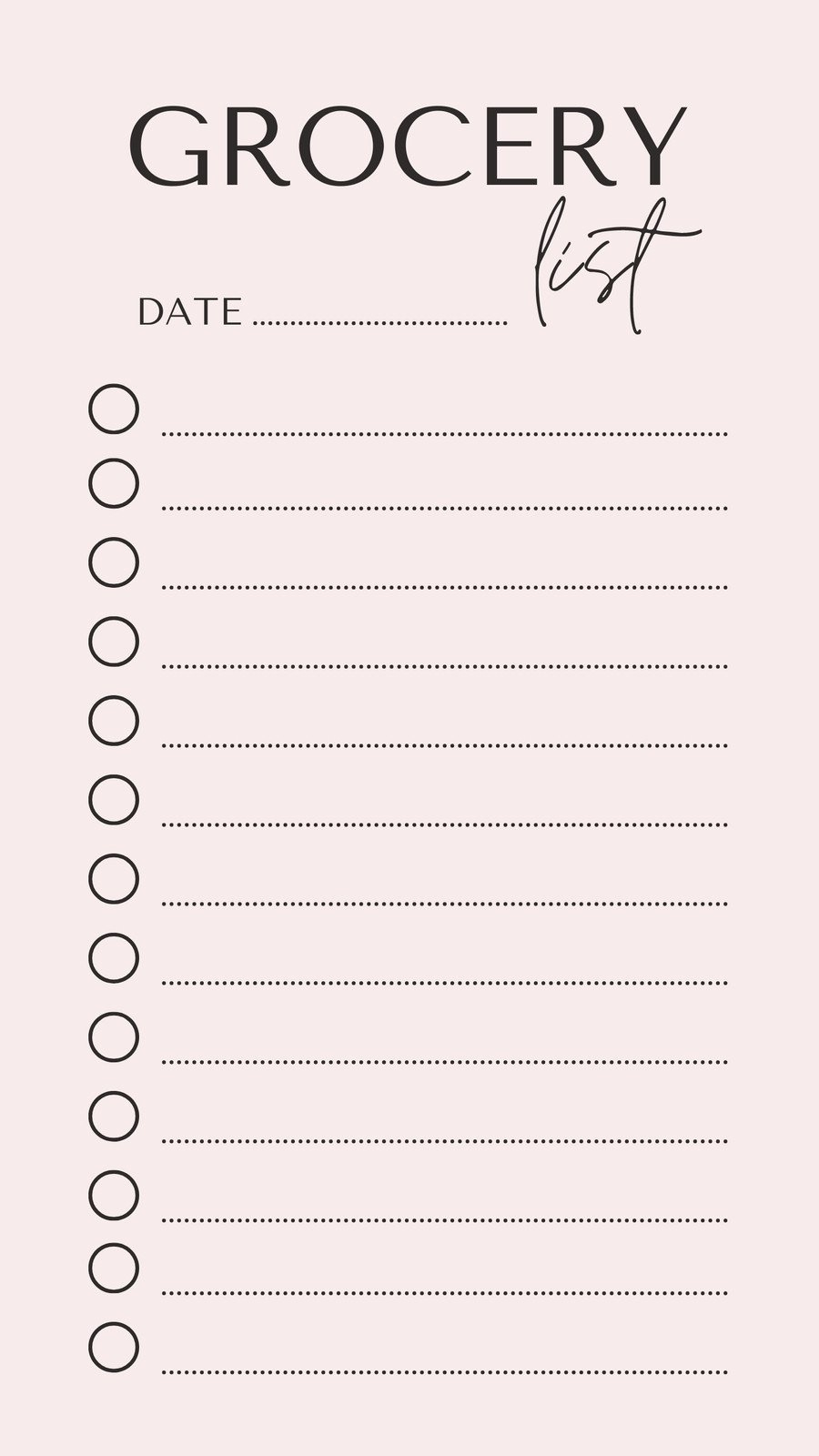 Free Printable And Customizable Grocery List Templates | Canva with regard to Free Printable Blank Grocery List Template