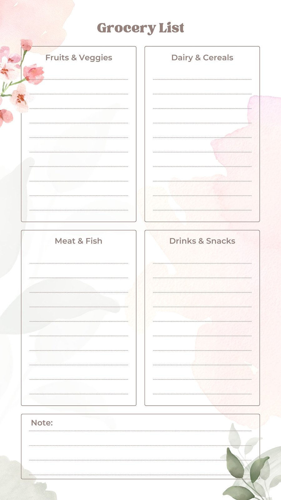 Free Printable And Customizable Grocery List Templates | Canva with regard to Free Printable Blank Grocery List Template