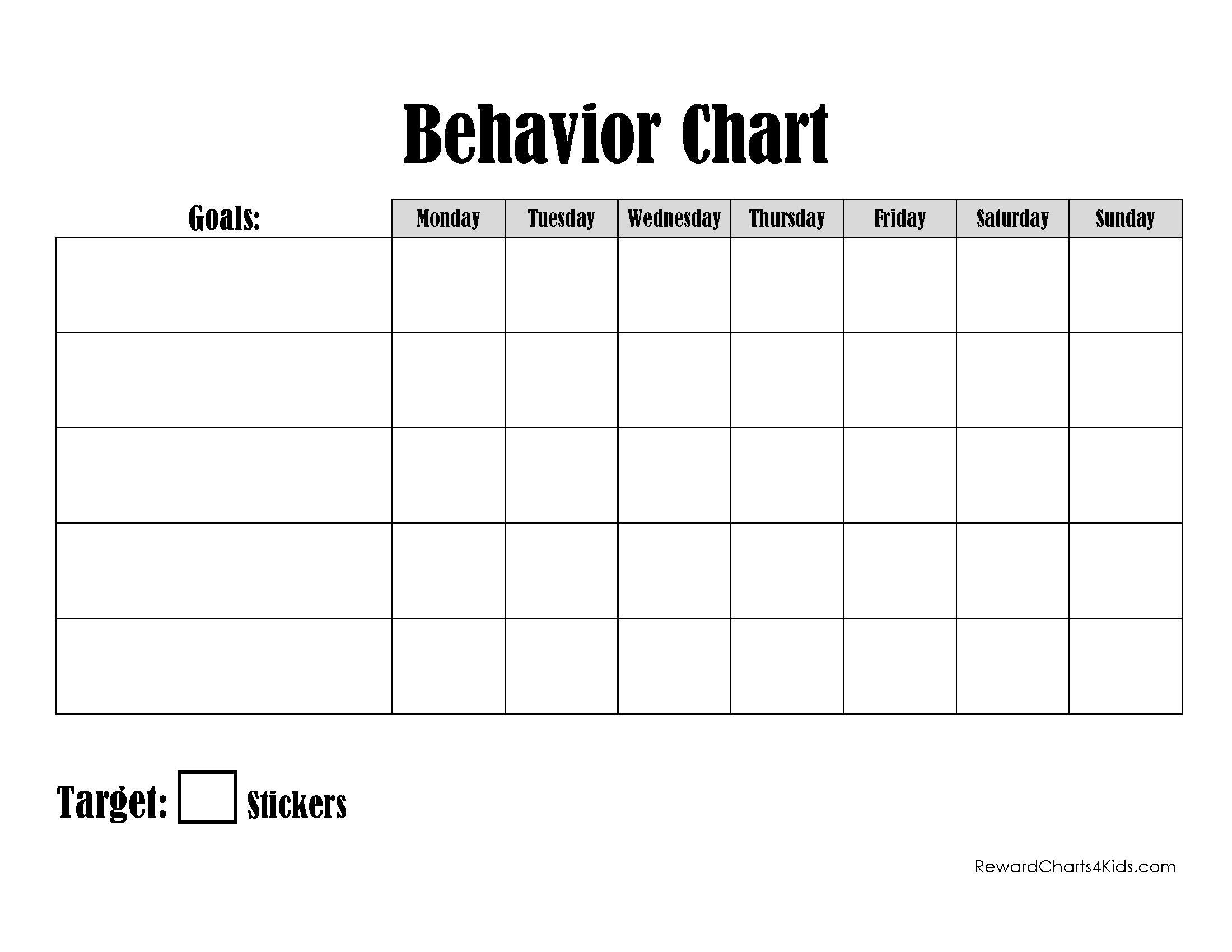 Free Printable And Editable Odd Behavior Chart with Free Printable Daily Behavior Chart Template