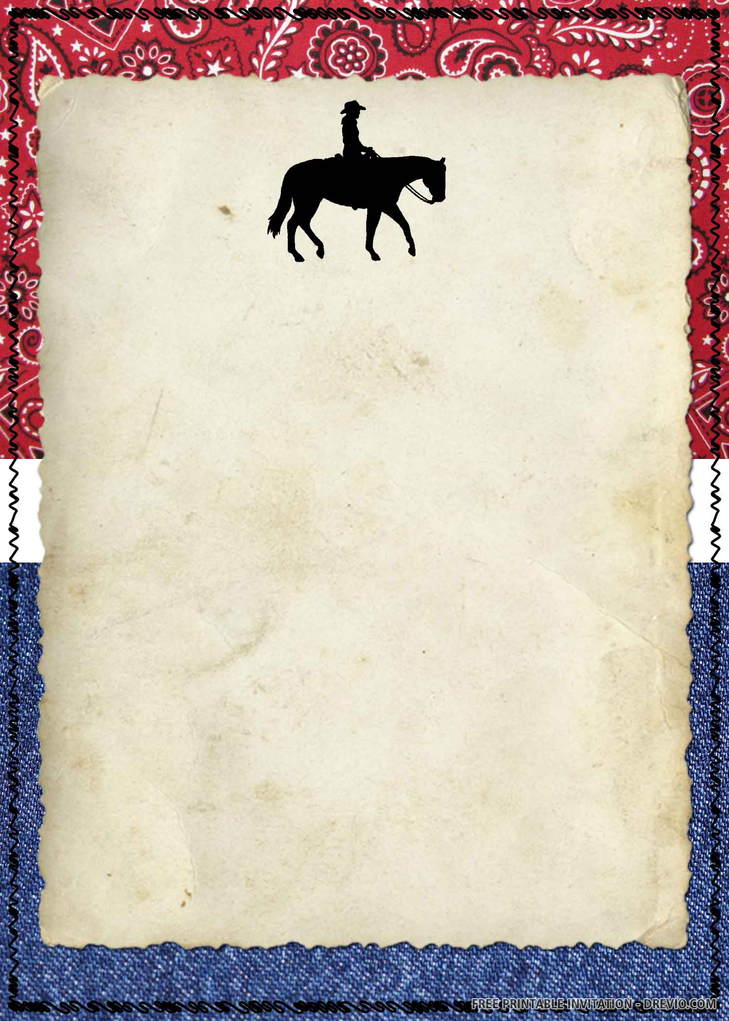 Free Printable) – Attractive Cowboy Birthday Invitation Templates intended for Free Printable Cowboy Invitation Template