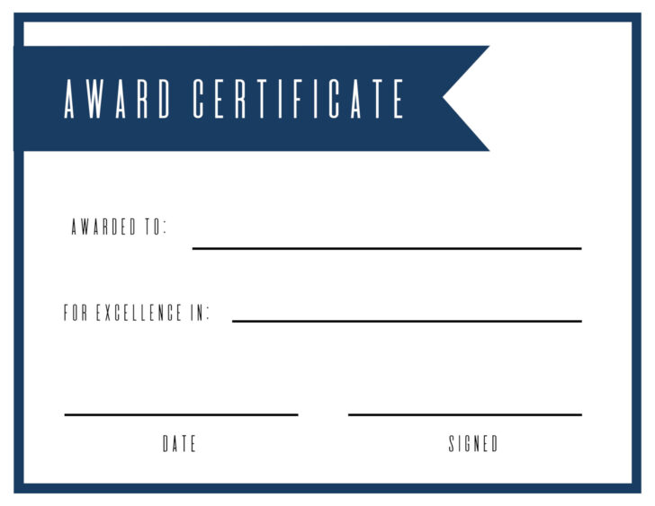 Free Printable Award Certificate Template