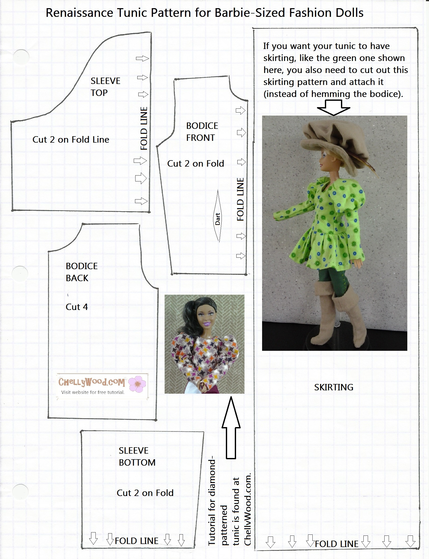 Free Printable Barbie Doll Clothes Patterns - Free Doll Clothes in Free Printable Barbie Doll Sewing Patterns Template