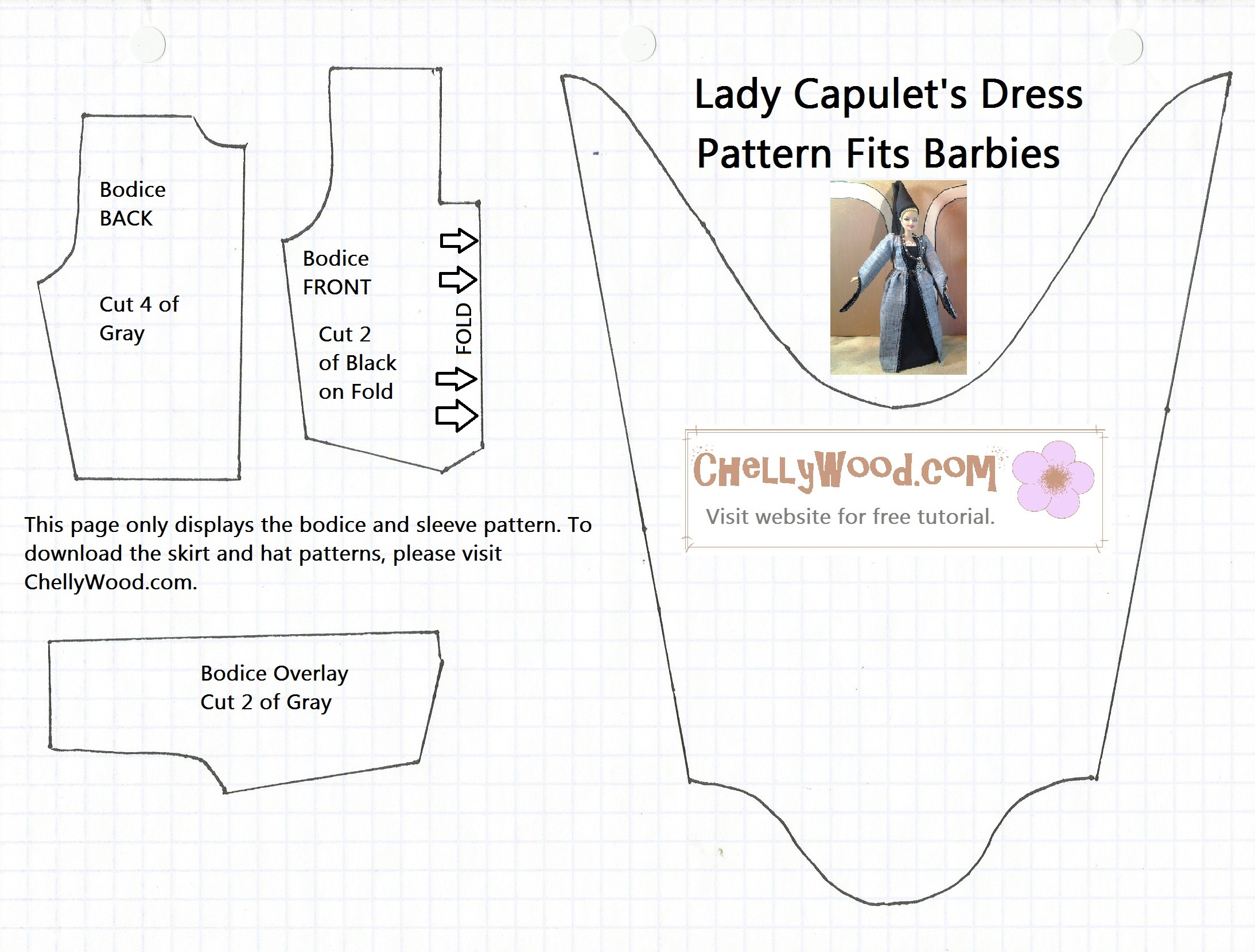 Free Printable Barbie Doll Clothes Patterns - Free Doll Clothes with Free Printable Barbie Doll Sewing Patterns Template