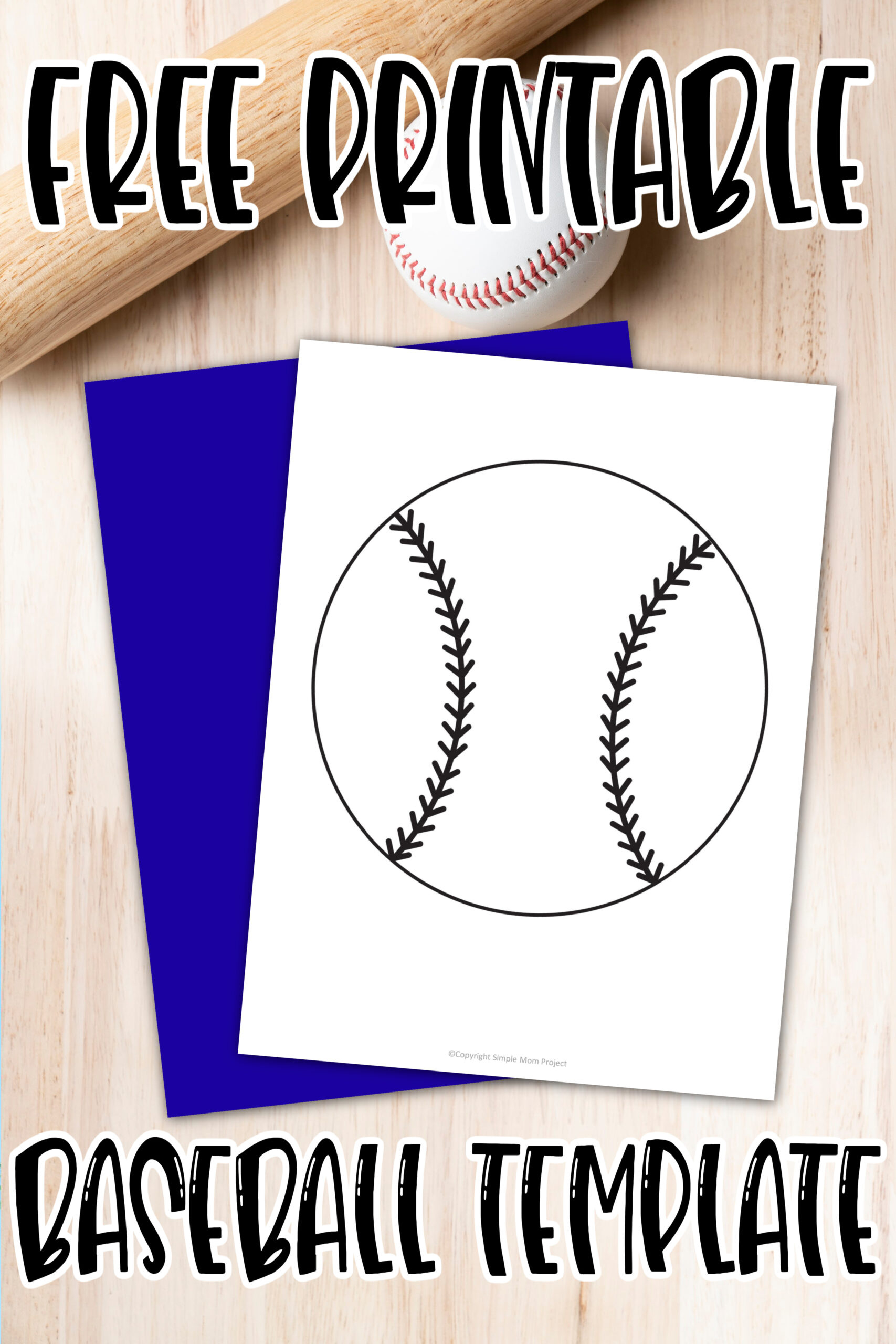 Free Printable Baseball Bat Template – Simple Mom Project with Free Printable Baseball Template Printable