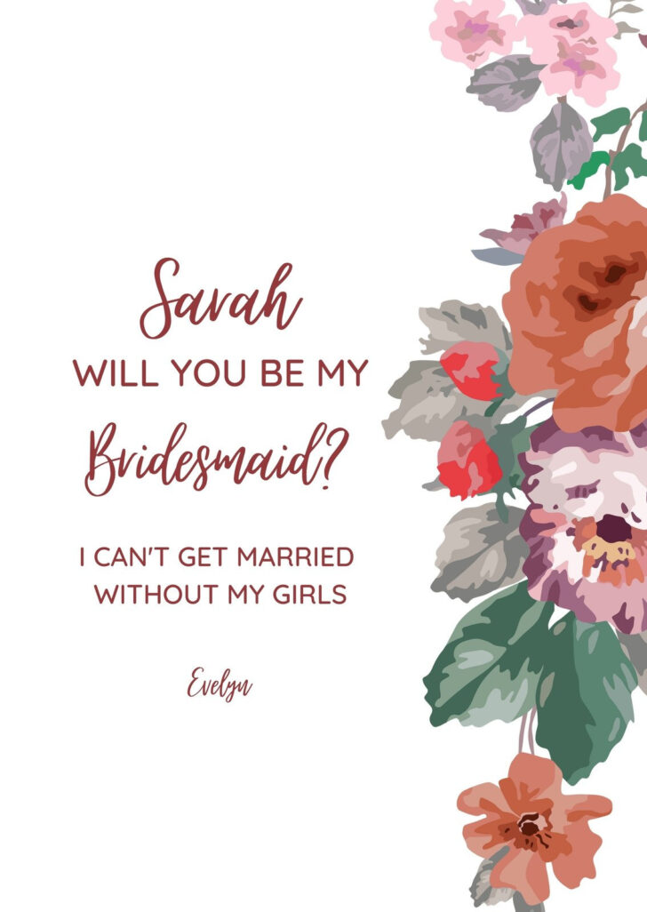 Free Printable Bridesmaid Proposal Template