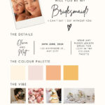 Free Printable Be My Bridesmaid Invitation Templates | Canva With Free Printable Bridesmaid Proposal Template