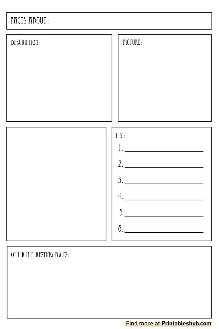 Free Printable Blank Fact Sheet Template Pdf regarding Free Printable Fact File Template