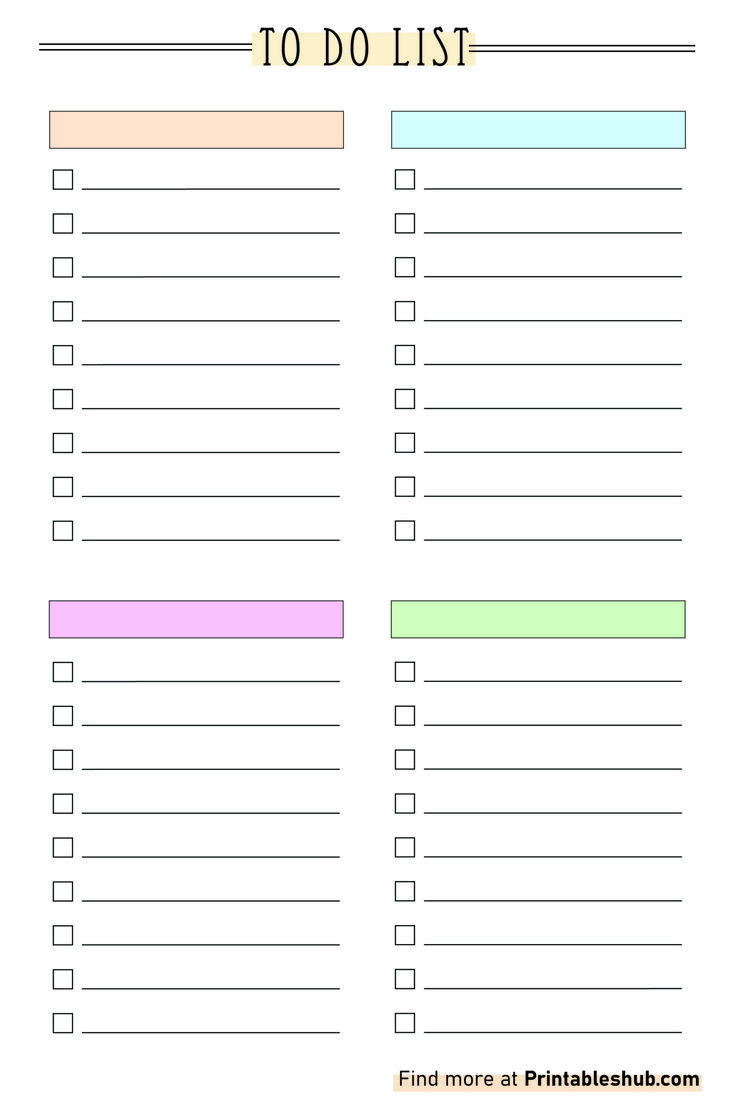 Free Printable Blank To-Do List Template Pdf for Free Printable Blank to Do List Template