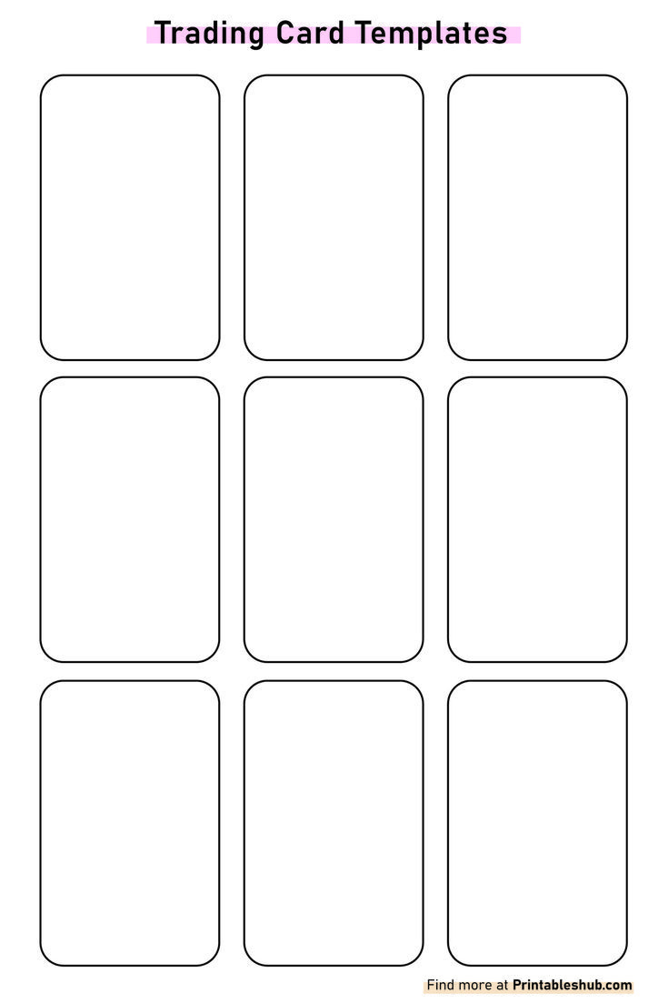 Free Printable Blank Trading Card Template Pdf inside Free Printable Card Making Template