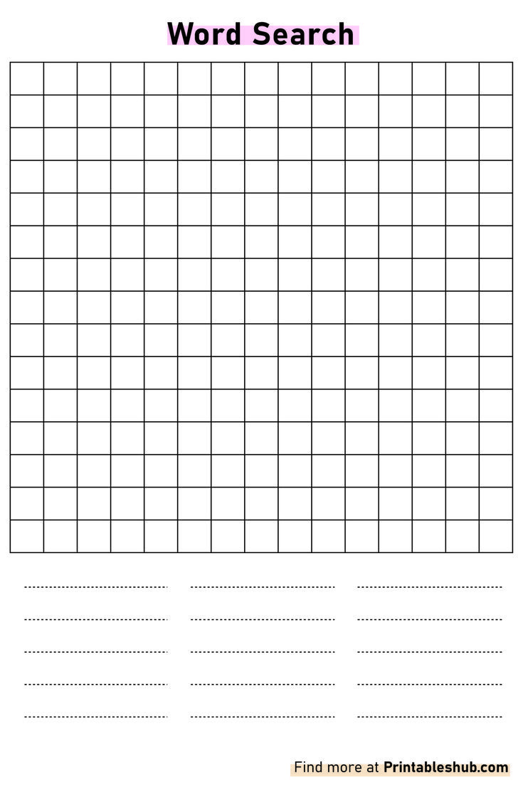 Free Printable Blank Word Search Template Pdf throughout Free Printable Blank Search Template