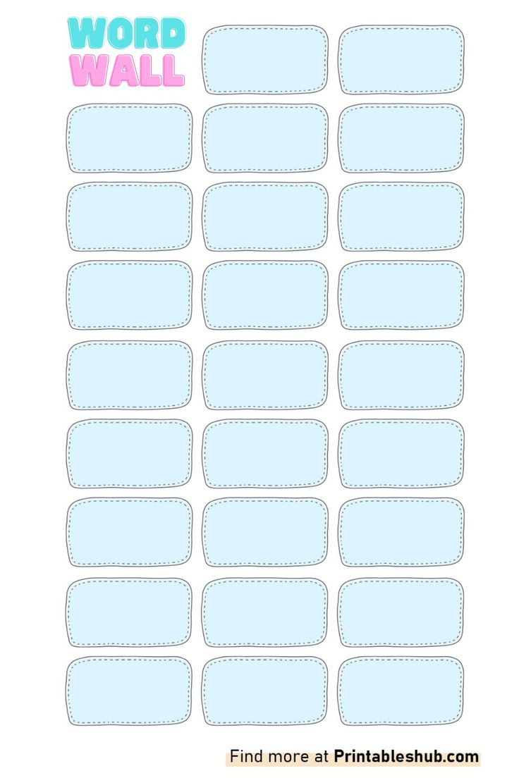 Free Printable Blank Word Wall Templates [Pdf Included] in Free Printable Blank Wall Template Printable
