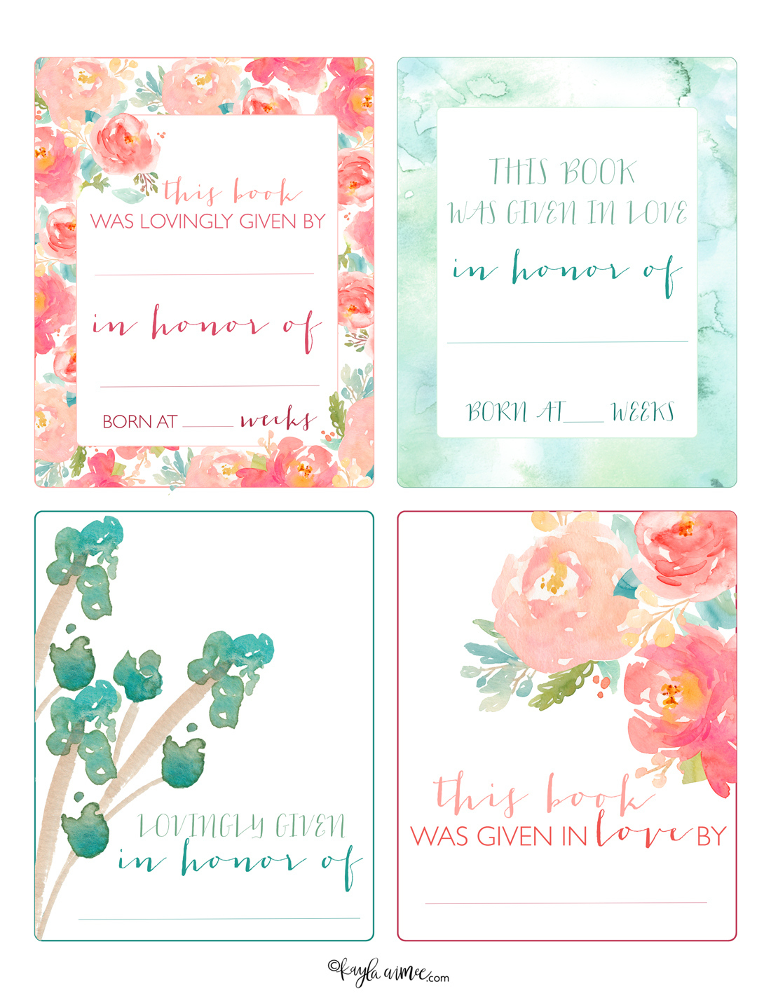 Free Printable Bookplates! - Kayla Aimee Writes for Free Printable Bookplate Template