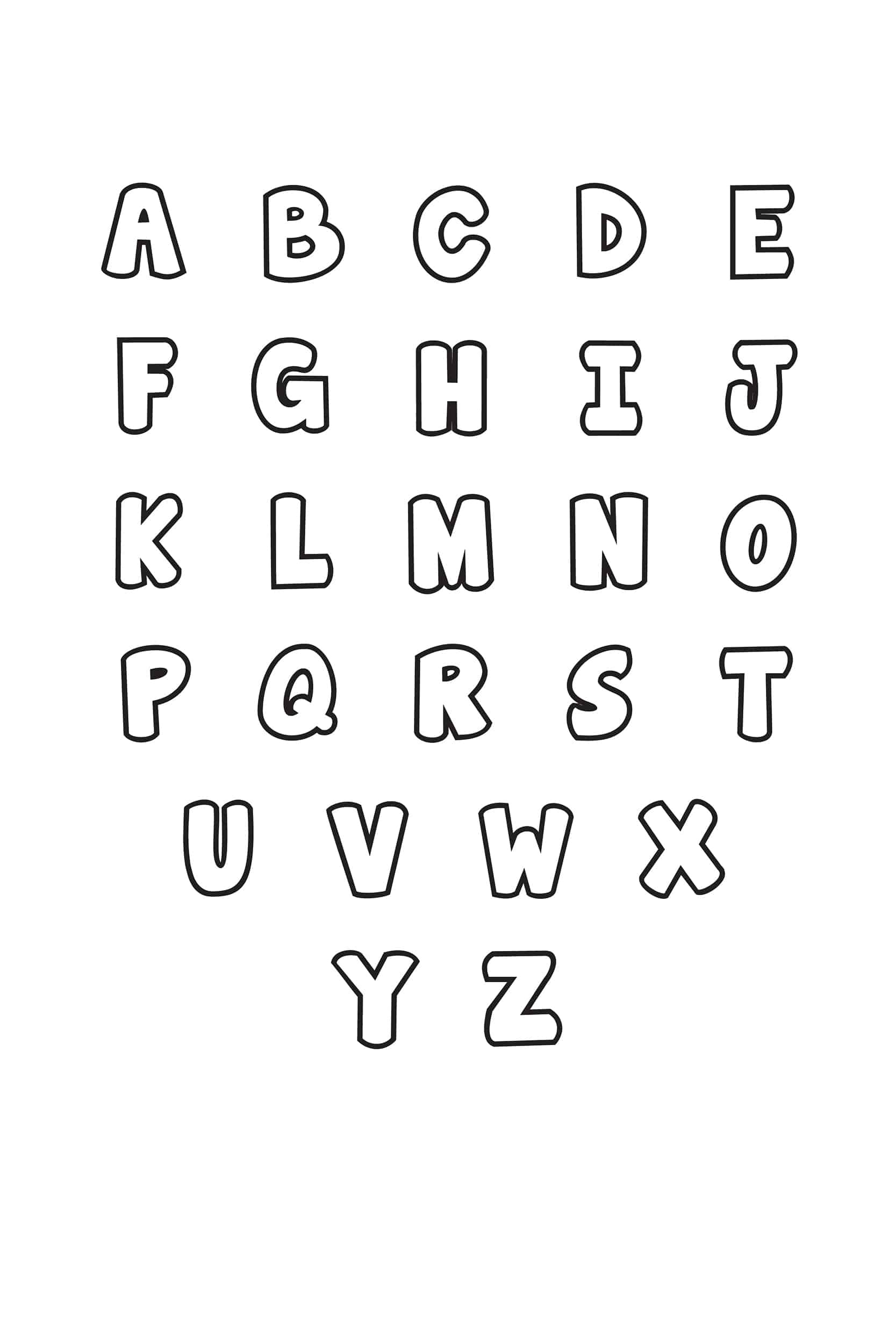 Free Printable Bubble Letter Alphabet Stencils intended for Free Printable Alphabet Stencils Template