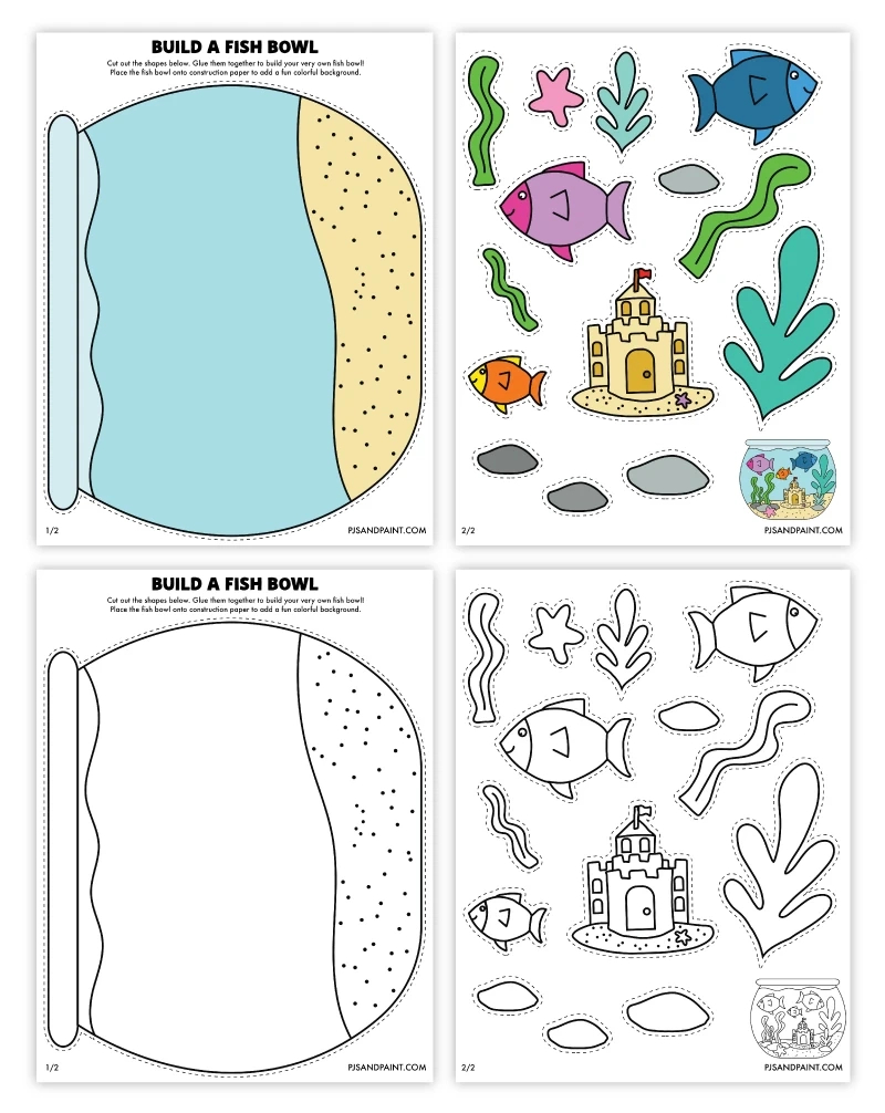 Free Printable Build A Fish Bowl Craft - Pjs And Paint pertaining to Free Printable Fish Bowl Template