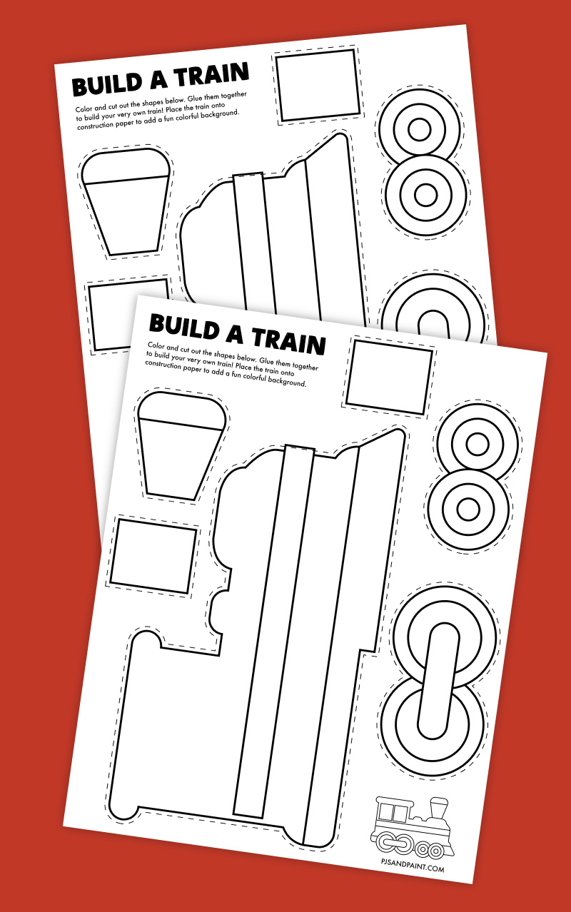 Free Printable Build A Train Craft - Pjs And Paint intended for Free Printable 3D Paper Train Template