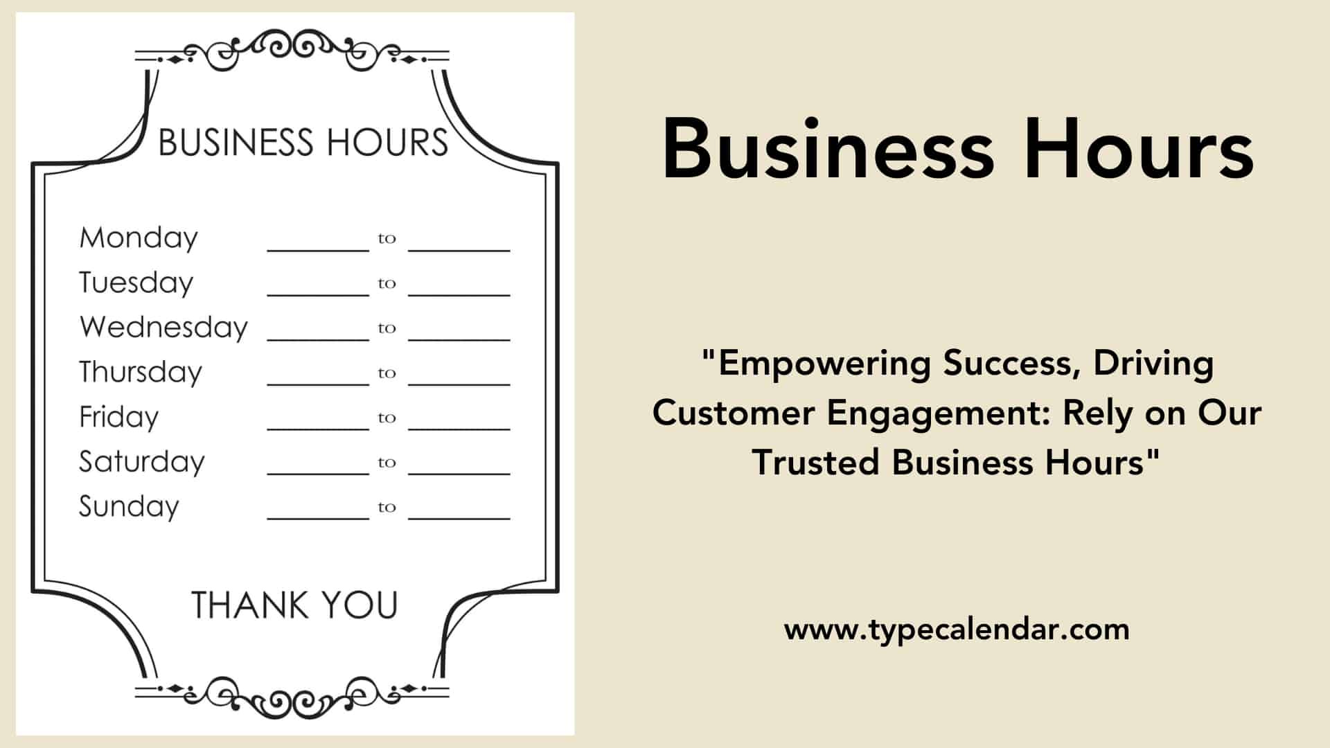 Free Printable Business Hours Templates [Pdf, Word, Excel] regarding Free Printable Business Hours Template