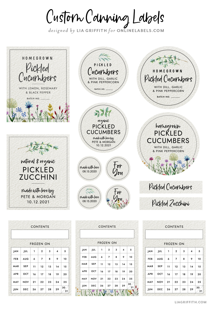 Free Printable Canning Labels - Lia Griffith in Free Printable Canning Label Template