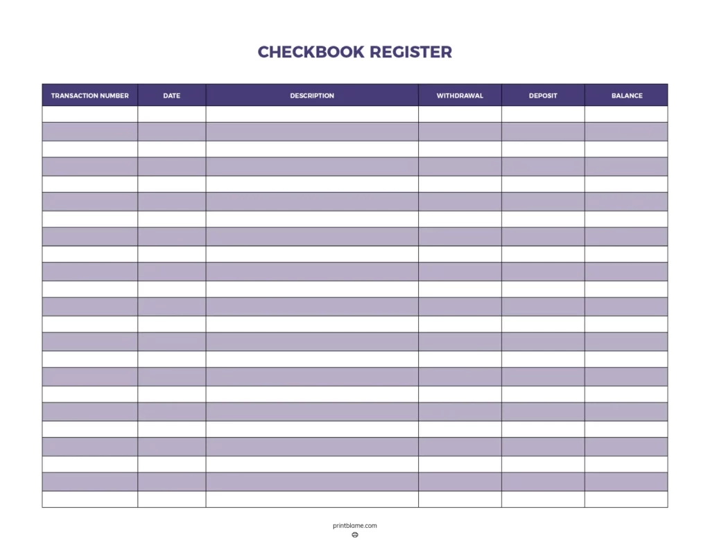 Free Printable Check Registers - 28 Checkbook Ledger Pdfs with Free Printable Check Register Template