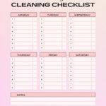 Free Printable Cleaning Checklist Templates | Canva In Free Printable Cleaning Schedule Template