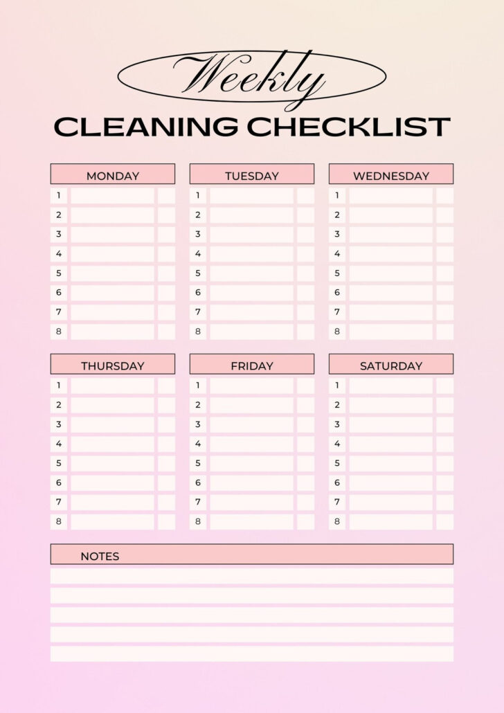 Free Printable Cleaning Schedule Template