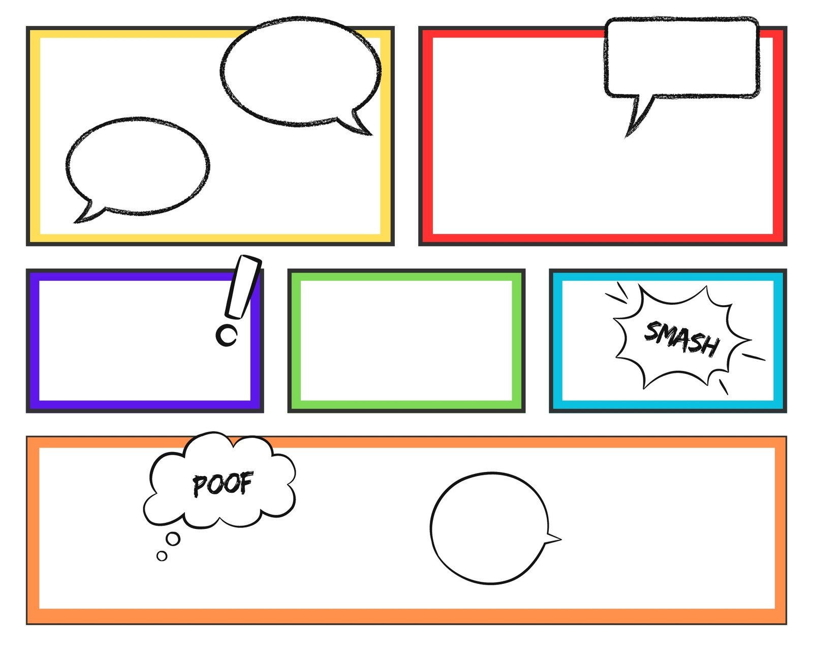 Free Printable Comic Strip Templates You Can Customize | Canva in Free Printable Comic Strip Template