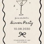 Free, Printable Custom Vintage Invitation Templates | Canva In Free Printable Dinner Party Invitation Template