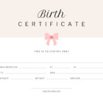 Free Printable, Customizable Birthday Certificate Templates | Canva In Free Printable Birth Certificate Template