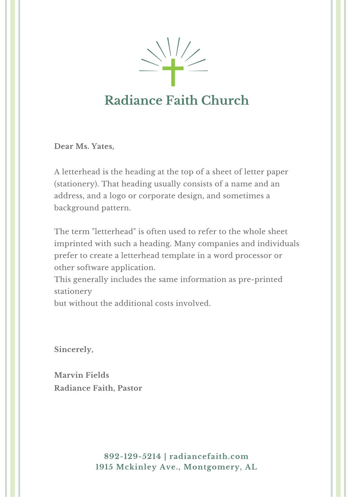 Free, Printable, Customizable Church Letterhead Templates | Canva with Free Printable Church Letterhead Template