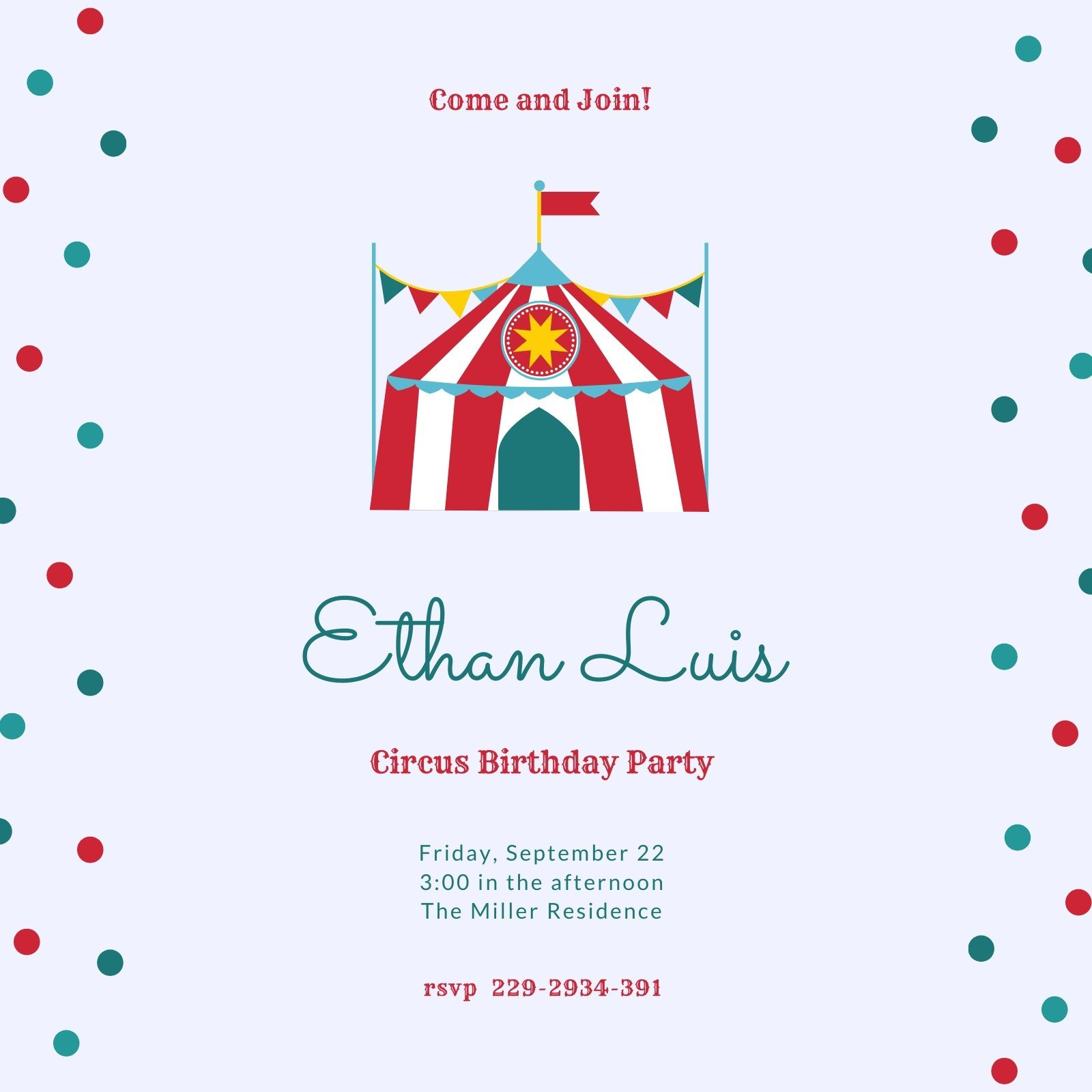 Free Printable, Customizable Circus Invitation Templates | Canva inside Free Printable Circus Invitation Template