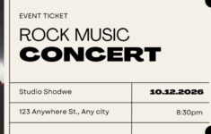 Free, Printable, Customizable Concert Ticket Templates | Canva for Free Printable Event Ticket Template