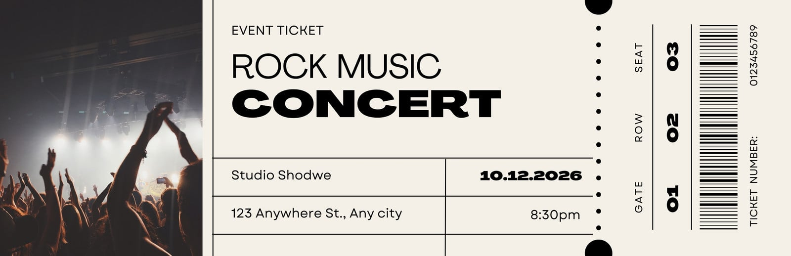 Free, Printable, Customizable Concert Ticket Templates | Canva for Free Printable Event Ticket Template