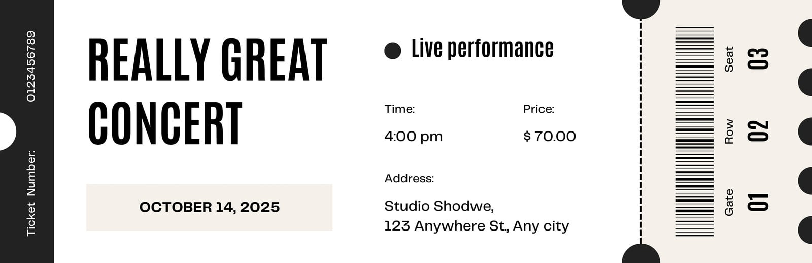 Free, Printable, Customizable Event Ticket Templates | Canva regarding Free Printable Admission Ticket Template
