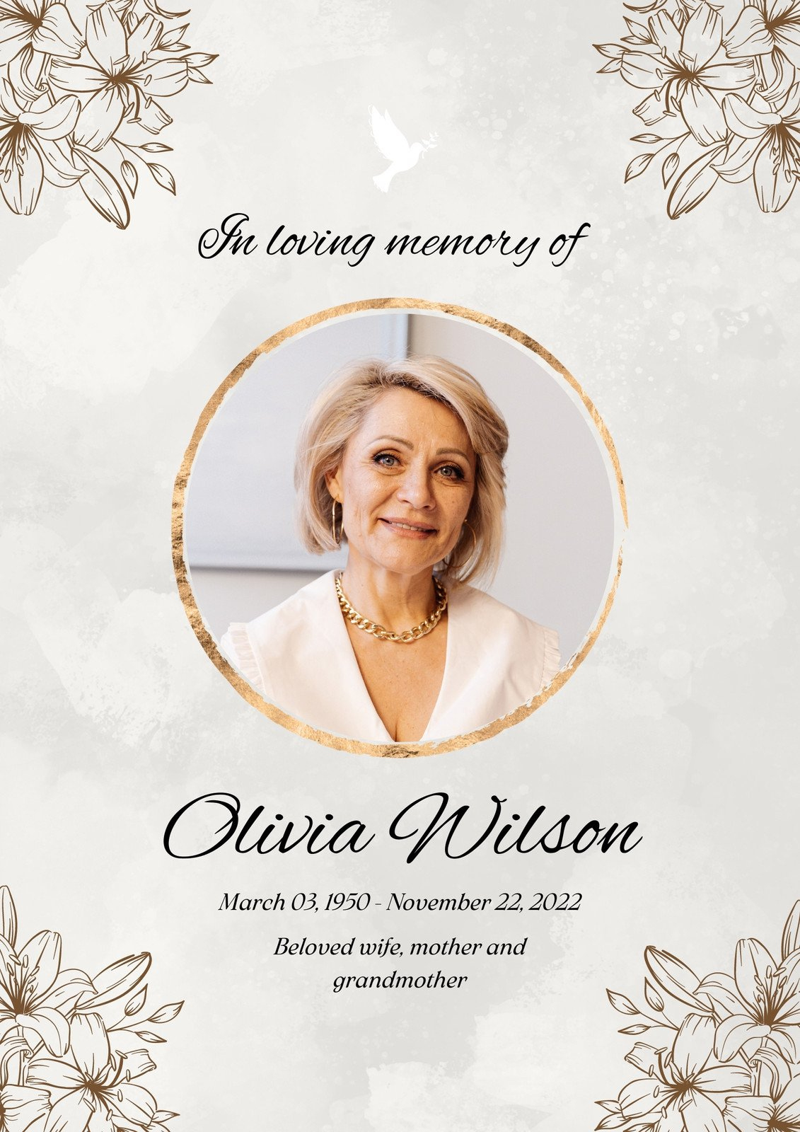 Free Printable, Customizable Funeral Program Templates | Canva intended for Free Printable Funeral Card Template