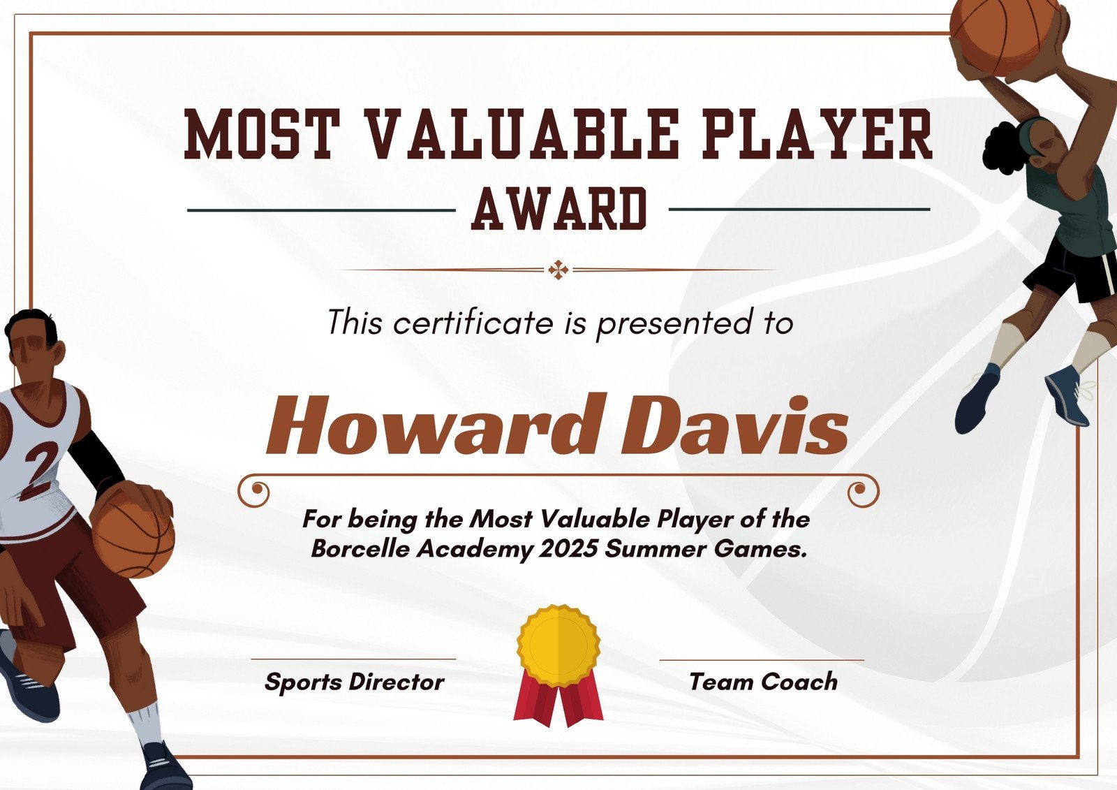 Free Printable, Customizable Sport Certificate Templates | Canva pertaining to Free Printable Basketball Certificate Template