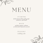 Free Printable, Customizable Wedding Menu Templates | Canva Throughout Free Printable Bridal Shower Menu Template