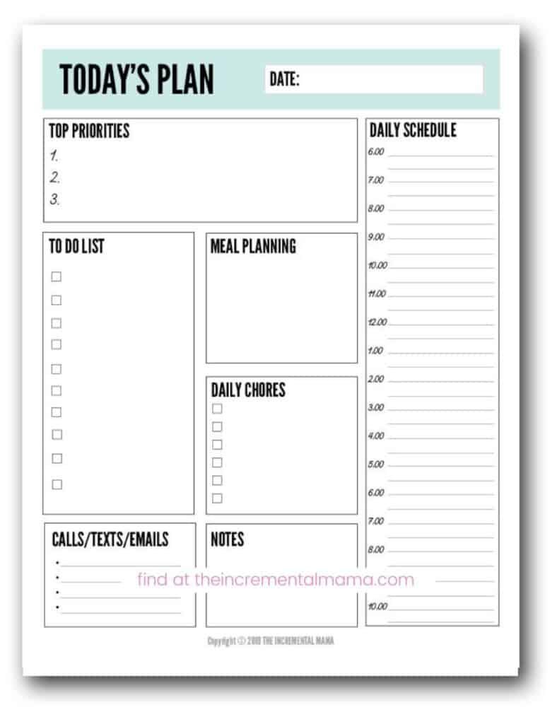 Free Printable Daily Planner Template To Get More Done in Free Printable Daily Routine Template