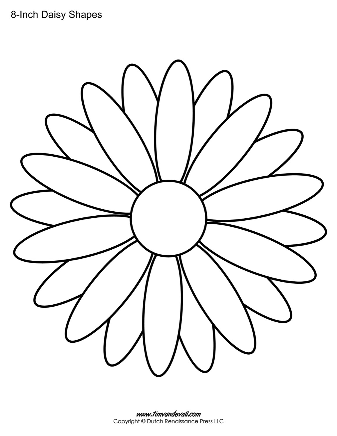 Free Printable Daisy Templates | Daisy Shape Flower Pdfs inside Free Printable Daisy Flower Template