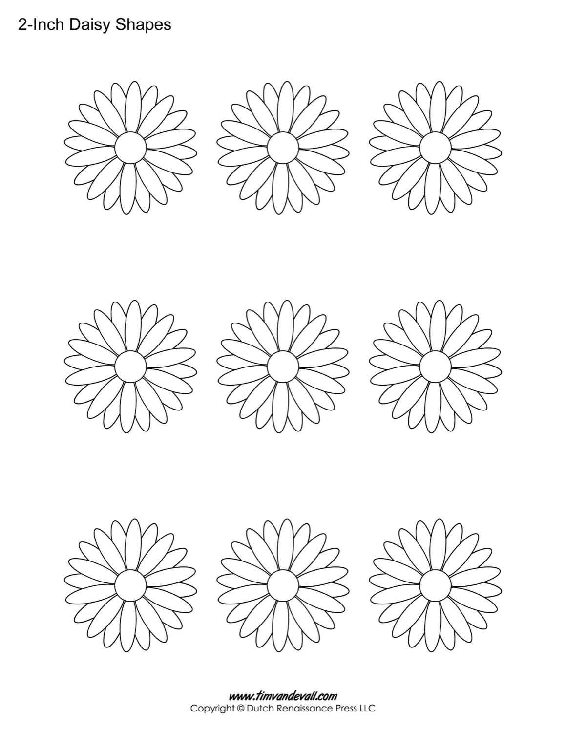 Free Printable Daisy Templates | Daisy Shape Flower Pdfs throughout Free Printable Daisy Flower Template