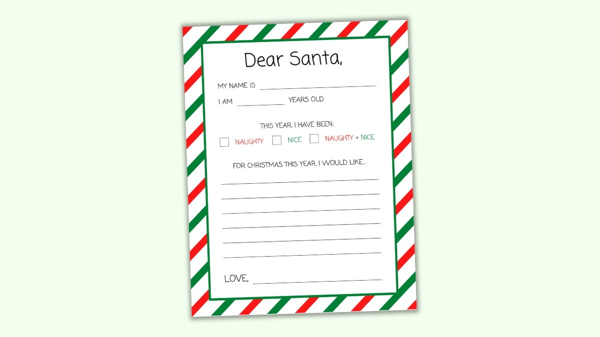 Free Printable &amp;quot;Dear Santa&amp;quot; Letter Template For Kids - The Craft pertaining to Free Printable Dear Santa Letter Template