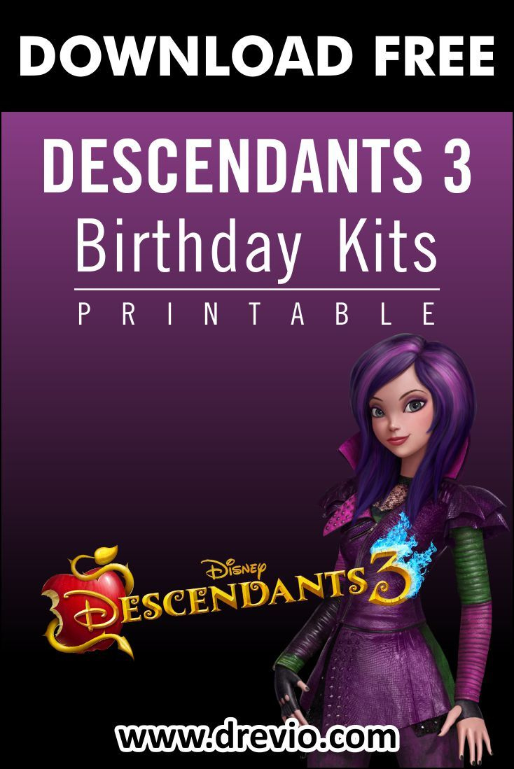 Free Printable) – Descendant 3 Birthday Party Kits Templates for Free Printable Descendants Invitation Template