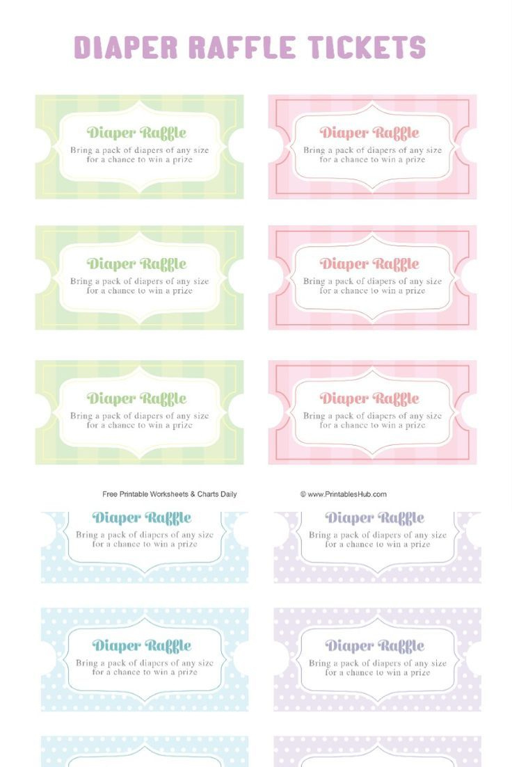 Free Printable Diaper Raffle Tickets Templates [Pdf] with Free Printable Diaper Raffle Ticket Template
